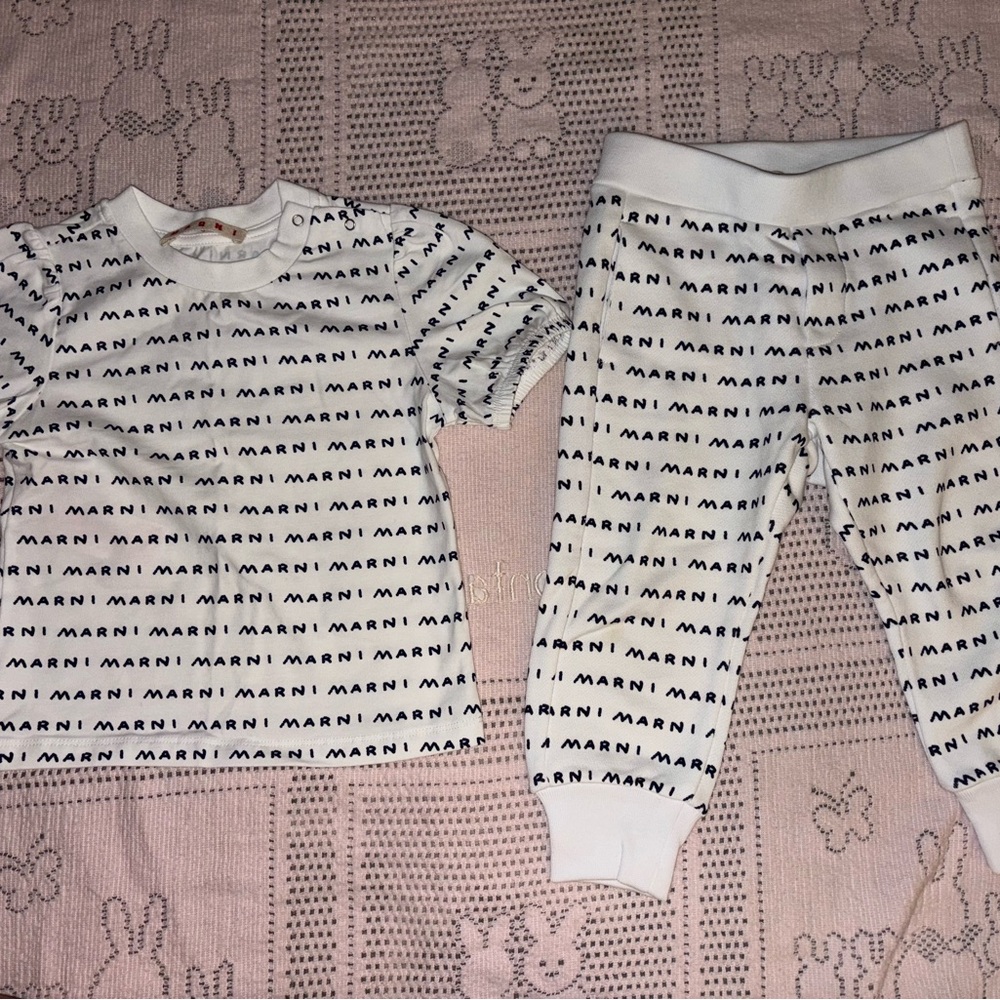 Kids White and Black Patterned Bottoms